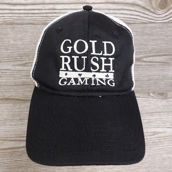 GOLD RUSH GAMING GAMBLING CASINO BLACK PROMO SNAPBACK BASEBALL HAT CAP - Picture 1 of 8